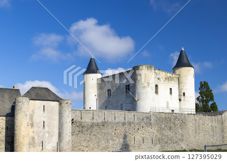 Noirmoutier Castle standing tall under a blue sky in Vendee, France 127395029