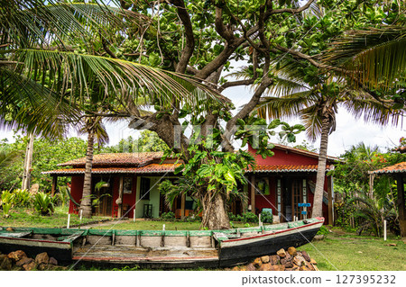 Typical Jungle lodge located at Ilha das Canarias, Brazil. Delta do Parnaiba and Delta das Americas. 127395232