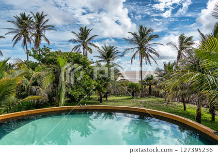 Typical Jungle lodge located at Ilha das Canarias, Brazil. Delta do Parnaiba and Delta das Americas. Typical Jungle lodge located at Ilha das Canarias, Brazil. Delta do Parnaiba and Delta das Americas. 127395236