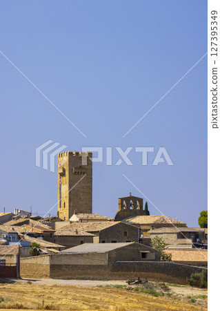 Layana Tower dominating the skyline in Aragon, Spain Layana Tower dominating the skyline in Aragon, Spain 127395349