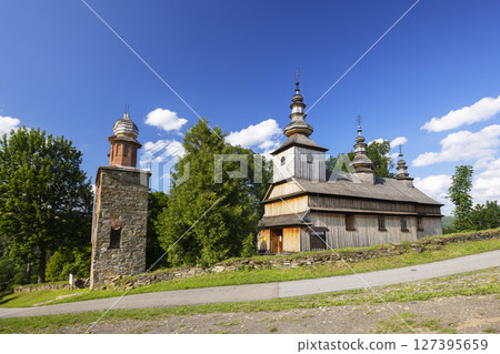 Exploring the historic wooden church of saint michael the archangel in Brunary, Poland 127395659