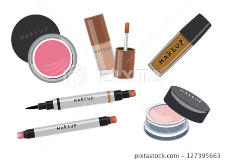 Set of Palettes Makeup Products vector illustration Set of Palettes Makeup Products vector illustration 127395663