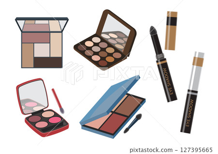 Set of Palettes Makeup Products vector illustration Set of Palettes Makeup Products vector illustration 127395665