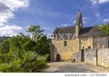 Chapelle Saint Julien illuminating Cenac et Saint Julien in Dordogne, France 127395984