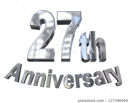 3DCG text "27th Anniversary/27th Anniversary Mark Sparkle" 127396069