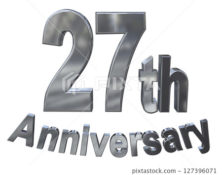 3DCG text "27th Anniversary/27th Anniversary Mark Sparkle" 127396071