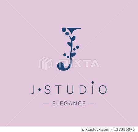 Logo, capital letter G. Monogram of Botanical Minimalistic, Initial. Logo, capital letter G. Monogram of Botanical Minimalistic, Initial. 127396076