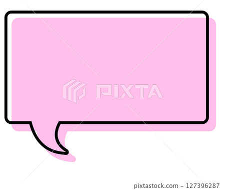 Simple speech bubble with misaligned lines - Rectangle Simple speech bubble with misaligned lines - Rectangle 127396287