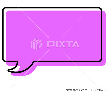 線條錯置的簡單對話泡泡 - 長方形 127396289