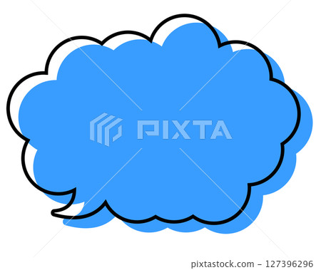 A simple speech bubble with misaligned lines and a rounded cloud shape A simple speech bubble with misaligned lines and a rounded cloud shape 127396296