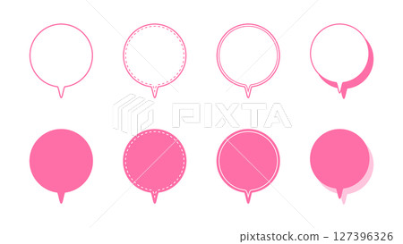 Simple round downward speech bubble set Simple round downward speech bubble set 127396326