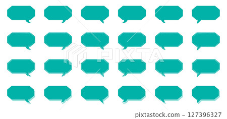 Simple elongated octagonal speech bubble set Simple elongated octagonal speech bubble set 127396327