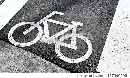 自行車標記 道路標記 127396396