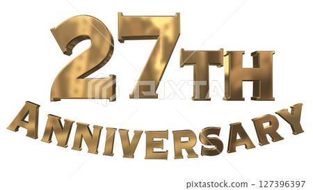 3DCG文字“27週年/27週年紀念馬克·斯帕克” 3DCG文字“27週年/27週年紀念馬克·斯帕克” 127396397