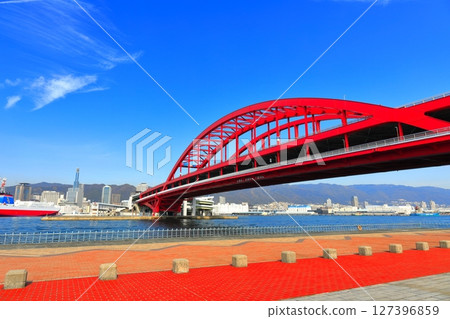 [Hyogo Prefecture] Kobe Ohashi Bridge on a clear day 127396859