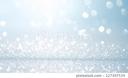 Sparkling light blue and silver background material 127397534