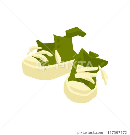 Green Canvas Sneakers Illustration Green Canvas Sneakers Illustration 127397572