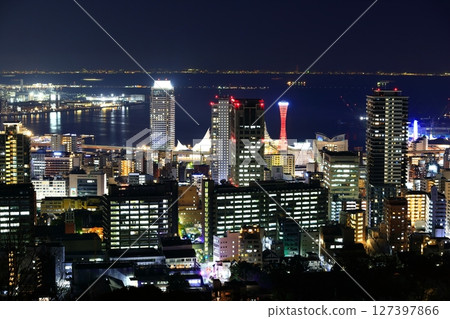 [兵庫縣]從六甲山看到的神戶夜景 127397866