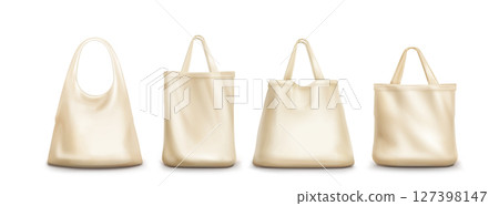 Cream tote bag mockup set Cream tote bag mockup set 127398147