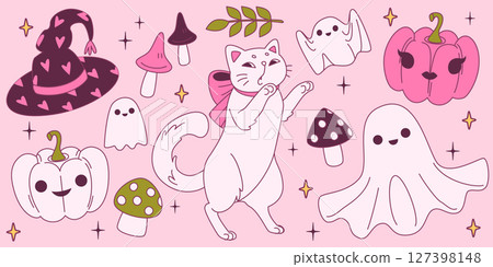 Pink coquette Halloween collection 127398148