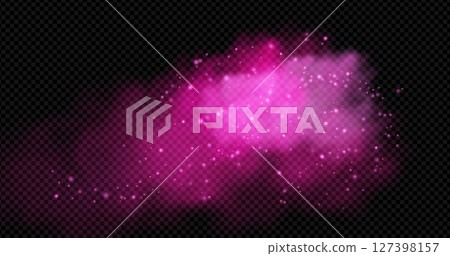 Pink smoke clouds with sparkle particles Pink smoke clouds with sparkle particles 127398157