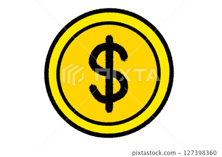 Simple illustration of a dollar coin Simple illustration of a dollar coin 127398360