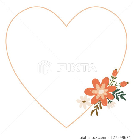 Cute Floral heart vector illustration Cute Floral heart vector illustration 127399675
