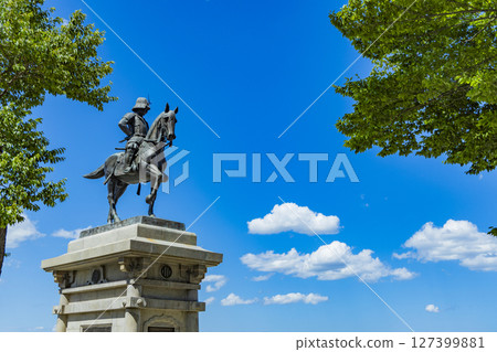 仙台市全景 - 伊達政宗騎馬像 仙台市全景 - 伊達政宗騎馬像 127399881