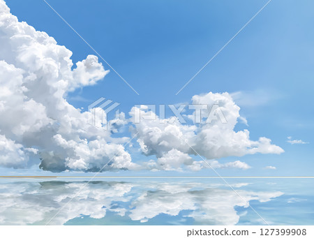 Illustration material of a beautiful tropical, crystal clear blue sea 127399908