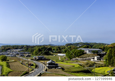 Spring 2022, scenery of National Route 169 and the Takamatsuzuka Tomb area 127399946