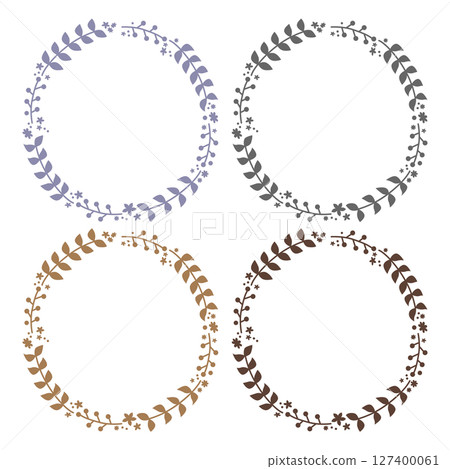 Calm monochrome plant wreath material set (gray/brown) / transparent PNG Calm monochrome plant wreath material set (gray/brown) / transparent PNG 127400061
