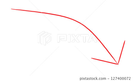 Simple hand-drawn arrow (downward, purple) 127400072