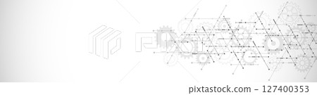 Website header or banner design template. Abstract technology background with arrows and lines. 127400353