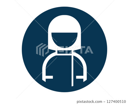 Nurse round simple monochrome outline illustration icon 127400510