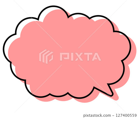 一個簡單的氣泡,線條錯位,並帶有圓形雲朵形狀 一個簡單的氣泡,線條錯位,並帶有圓形雲朵形狀 127400559