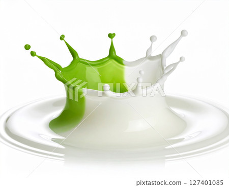 Milk Crown of Matcha Milk 127401085
