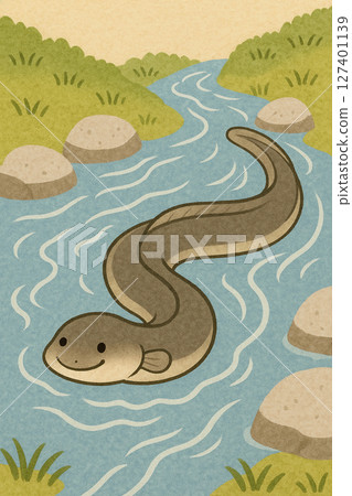 鰻魚逆流而上的插圖 127401139