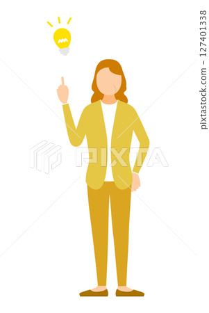 Illustration of a senior woman doing an inspiration pose 127401338