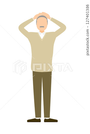 Vector illustration of a senior man holding his head 127401386