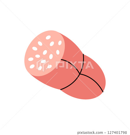 Beef sausage. Butchery sausages menu. Vector illustration. Beef sausage. Butchery sausages menu. Vector illustration. 127401798