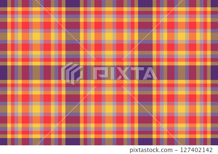 Vibrant, detailed plaid pattern. Excellent for fashion, textiles, backgrounds. The colorful check design adds warmth and texture. Perfect for graphic design. Vibrant, detailed plaid pattern. Excellent for fashion, textiles, backgrounds. The colorful check design adds warmth and texture. Perfect for graphic design. 127402142