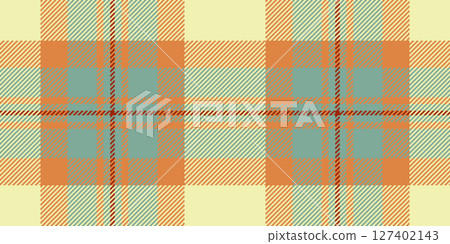 Warm, pastel plaid pattern. Perfect for autumnal designs, textiles, or backgrounds.  Evokes feelings of comfort and nostalgia.  Versatile image for websites, packaging, or fashion projects. 127402143