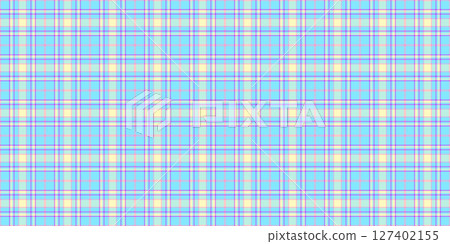 Covering background check tartan, greeting card texture plaid textile. Abstract pattern vector seamless fabric in cyan and light colors. 127402155