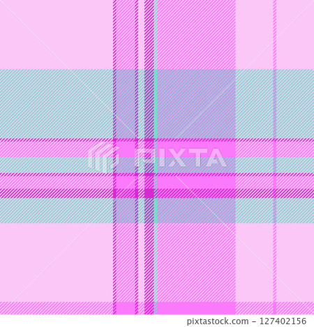 Pastel plaid pattern. Soft pink, purple, and mint green hues create a sweet, cheerful aesthetic. Ideal for backgrounds, textiles, or design elements. Versatile  trendy. 127402156