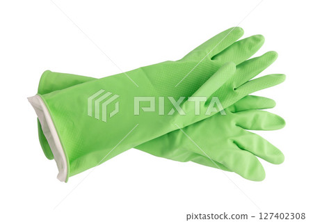 rubber gloves isolated on white rubber gloves isolated on white 127402308