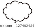A simple fluffy cloud speech bubble illustration, a dialogue frame material that can be used for manga and design 127402484