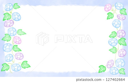 Morning glory watercolor illustration frame Morning glory watercolor illustration frame 127402664