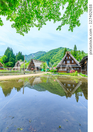 Suganuma Gassho-style Village in early summer, Gokayama, Nanto City, Toyama Prefecture 127402688