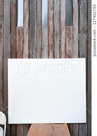 Blank paper on wood 127402789