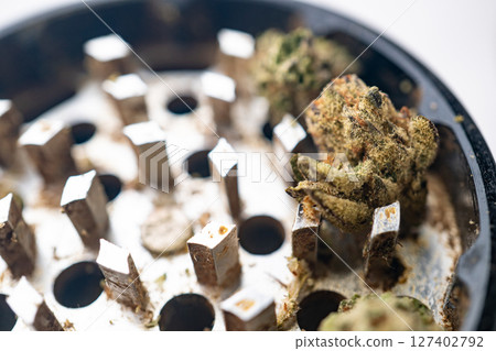 Marijuana Cannabis weed buds in grinder. 127402792